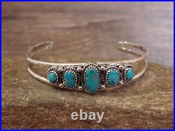 Navajo Sterling Silver & Turquoise 5 Stone Cuff Bracelet Begay