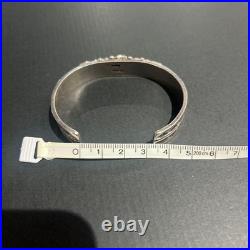 Navajo Sterling Silver Turquoise 5 Stone Stampwork Bangle Bracelet