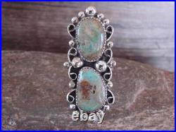 Navajo Sterling Silver Turquoise Adjustable Ring Size 10 to 12 Cleveland
