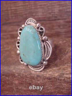 Navajo Sterling Silver Turquoise Adjustable Ring Size 10 to 12 Cleveland