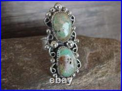 Navajo Sterling Silver Turquoise Adjustable Ring Size 10 to 12 Cleveland