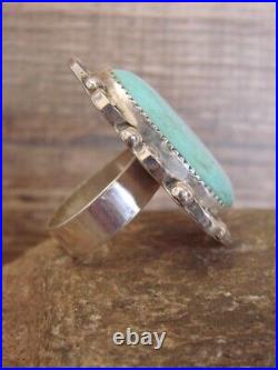 Navajo Sterling Silver Turquoise Adjustable Ring Size 10 to 12 Cleveland