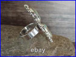 Navajo Sterling Silver Turquoise Adjustable Ring Size 10 to 12 Cleveland