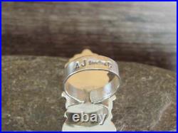 Navajo Sterling Silver Turquoise Adjustable Ring Size 10 to 12 Cleveland