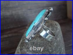 Navajo Sterling Silver Turquoise Adjustable Ring Size 8 to 11 Albert Cleveland