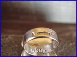 Navajo Sterling Silver Turquoise Adjustable Ring Size 8 to 11 Albert Cleveland