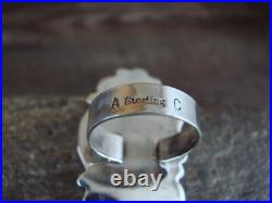 Navajo Sterling Silver Turquoise Adjustable Ring Size 8 to 11 Albert Cleveland