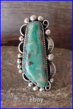 Navajo Sterling Silver Turquoise Adjustable Ring Size 9 to 14, Albert Cleveland