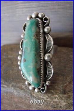 Navajo Sterling Silver Turquoise Adjustable Ring Size 9 to 14, Albert Cleveland