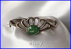 Navajo Sterling Silver & Turquoise Bangle Bracelet Signed Sterling LM