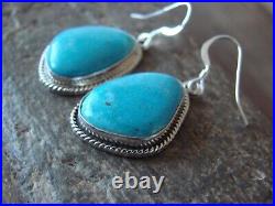 Navajo Sterling Silver & Turquoise Dangle Earrings by McCarthy