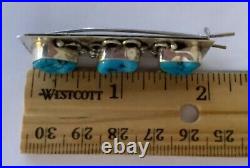 Navajo Sterling Silver Turquoise Hair Barrette CLIP