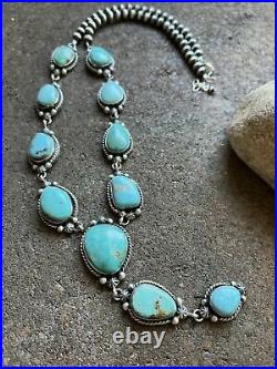 Navajo Sterling Silver Turquoise Lariat Necklace. KY