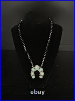 Navajo Sterling Silver Turquoise Naja Necklace Augustine Largo Native Jewelry