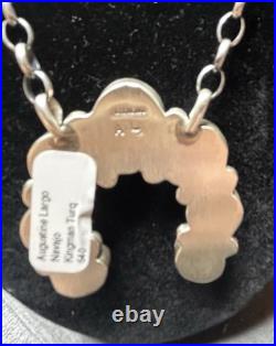 Navajo Sterling Silver Turquoise Naja Necklace Augustine Largo Native Jewelry