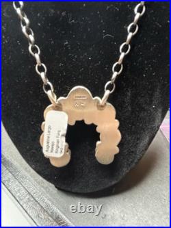 Navajo Sterling Silver Turquoise Naja Necklace Augustine Largo Native Jewelry