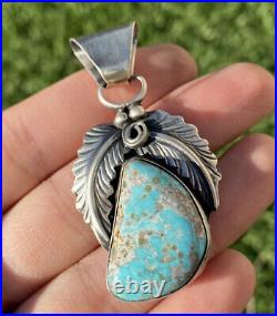 Navajo Sterling Silver Turquoise Pendant. B