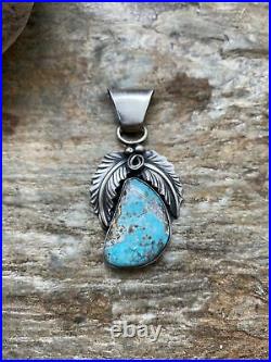 Navajo Sterling Silver Turquoise Pendant. B