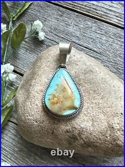 Navajo Sterling Silver Turquoise Pendant. B Lee