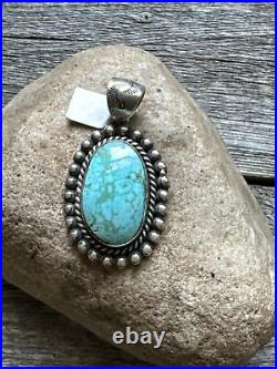 Navajo Sterling Silver Turquoise Pendant. Elouise Richards