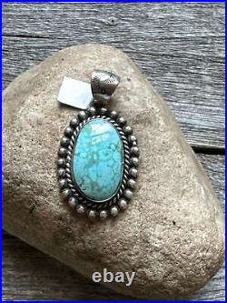 Navajo Sterling Silver Turquoise Pendant. Elouise Richards