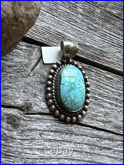 Navajo Sterling Silver Turquoise Pendant. Elouise Richards