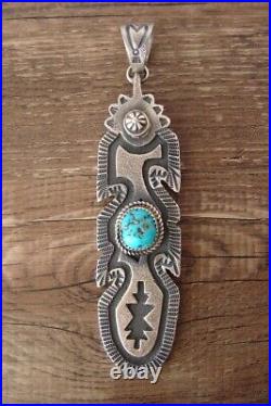 Navajo Sterling Silver Turquoise Pendant Kevin Billah