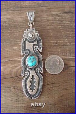 Navajo Sterling Silver Turquoise Pendant Kevin Billah