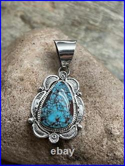 Navajo Sterling Silver Turquoise Pendant. Linkin