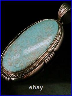 Navajo Sterling Silver & Turquoise Pendant Signed By Artist Herman Vandever