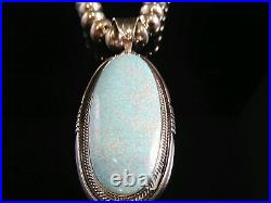 Navajo Sterling Silver & Turquoise Pendant Signed By Artist Herman Vandever