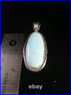 Navajo Sterling Silver & Turquoise Pendant Signed By Artist Herman Vandever