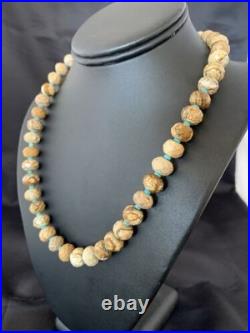 Navajo Sterling Silver Turquoise Picture Jasper Necklace Set 19 1495