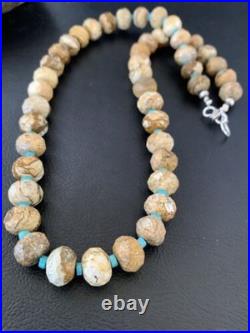 Navajo Sterling Silver Turquoise Picture Jasper Necklace Set 19 1495