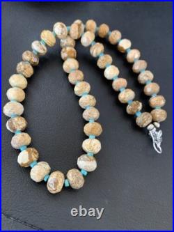 Navajo Sterling Silver Turquoise Picture Jasper Necklace Set 19 1495