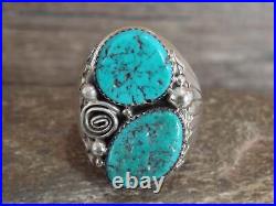 Navajo Sterling Silver & Turquoise Ring by Spencer Size 12