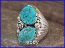 Navajo Sterling Silver & Turquoise Ring by Spencer Size 12