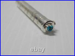 Navajo Sterling Silver + Turquoise Single Pill Box / Toothpick Box Rare Form
