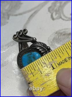 Navajo Sterling Silver Turquoise Stamped Cuff Bracelet 23.5g Navajo Sterling Silver Turquoise Stamped Cuff Bracelet 23.5g