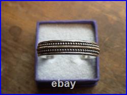 Navajo Sterling Silver Twisted Beaded 12KGF Cuff by Daniel Mike 50g