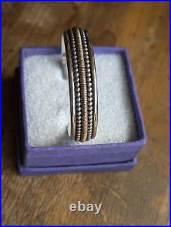 Navajo Sterling Silver Twisted Beaded 12KGF Cuff by Daniel Mike 50g