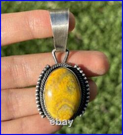 Navajo Sterling Silver Yellow Bumblebee Jasper Pendant RB