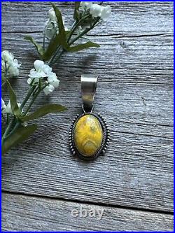 Navajo Sterling Silver Yellow Bumblebee Jasper Pendant RB