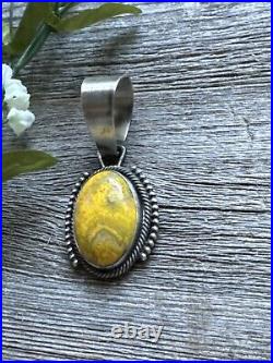 Navajo Sterling Silver Yellow Bumblebee Jasper Pendant RB