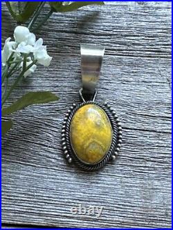 Navajo Sterling Silver Yellow Bumblebee Jasper Pendant RB