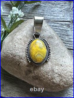 Navajo Sterling Silver Yellow Bumblebee Jasper Pendant RB