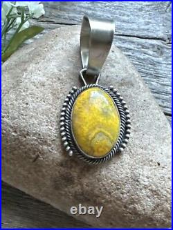 Navajo Sterling Silver Yellow Bumblebee Jasper Pendant RB