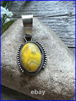 Navajo Sterling Silver Yellow Bumblebee Jasper Pendant RB