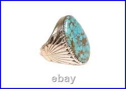 Navajo Sterling Silver and Fine Turquoise Ring by Robert & Bernice Leekya