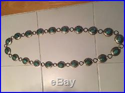 Navajo Sterling Silver & turquoise Concho Belt